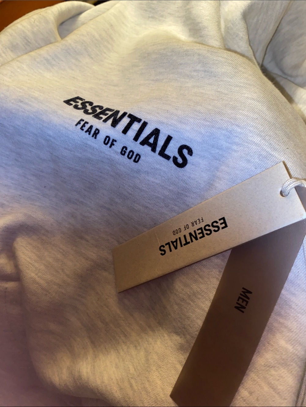 🆕 Fear of Gods Essentials Hoodie Light Oatmeal Hooded Sweatshirt - Picture 8 of 10